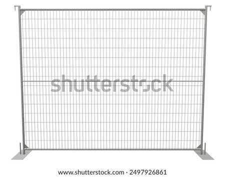 3D render showcases a robust and secure chain link fence panel equipped with a stabilizer for added stability and protection. Ideal for various outdoor applications.