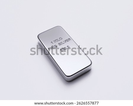 3d render silver bar isolated on white