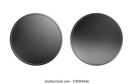 3d render of silver coin isolated on white background