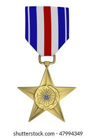 3d Render Silver Star Medal