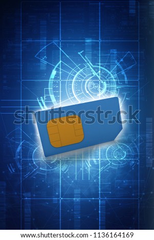 3d render sim card
