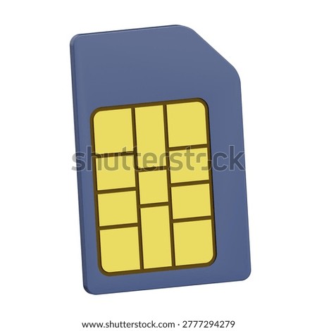 3D render of SIM card.