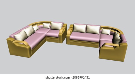 3d Render Of Single Isolated Couch, Seat, Sofa Bed, 3d Sofa Model, Furniture Matte Painting For  Projects And Post Video Production Projects