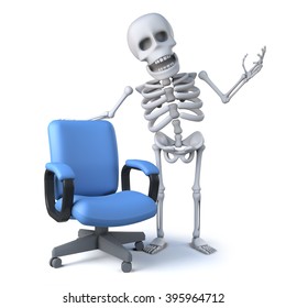 3d render skeleton next