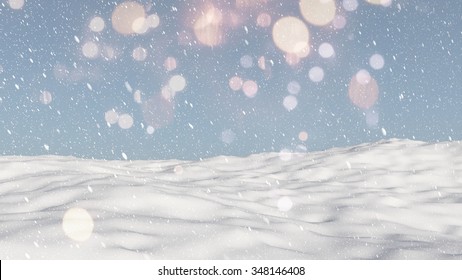 3D Render Of A Snowy Ground Landscape