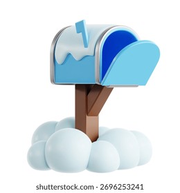 3D Render of a Snowy Mailbox