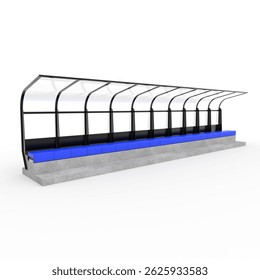 3d render Soccer Bench design element Furniture
