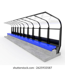 3d render Soccer Bench design element Furniture