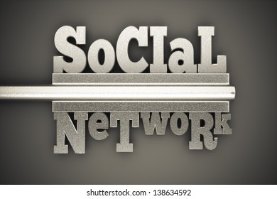 3d render of social network key