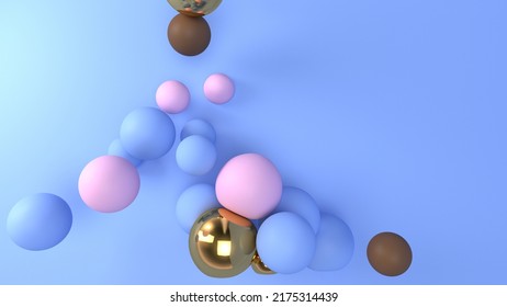 3D Render of Soft Bouncing Spheres cluster