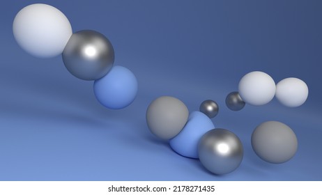 3D Render of Soft Bouncing Spheres cluster