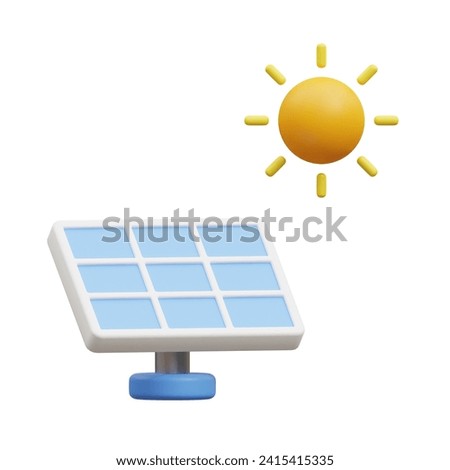 3D Render Solar Panel Icon, illustration isolated on white background, suitable for website, mobile app, print, presentation, infographic, and other projects.