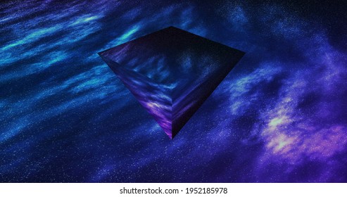 3d Render With A Space Bright Background With An Inverted Pyramid