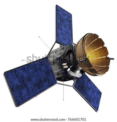 3d render of a space research satellite isolated on a white background