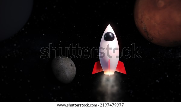 3D Render Space Traveler Rocket Jet Flying On Star Field\
Galaxy Space 3D Illustration. planet, galaxy, stars, cosmos, sea,\
earth, globe. 