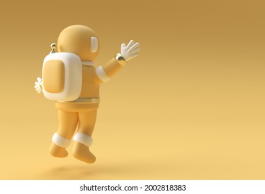 3d Render Spaceman Astronaut Jumping 3d Illustration Design.