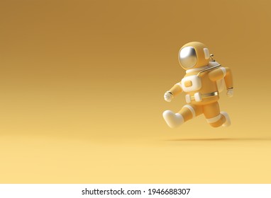 3d Render Spaceman Astronaut Running 3d Illustration Design.