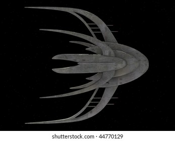 3d render of spaceship with original design
