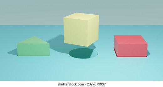 3D Render Of A Square Peg Not Fitting Into A Round Hole