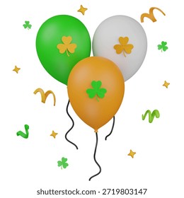 3d render St. Patrick's Day Balloons illustration
