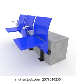 3d render Stadium Seats design element. Furniture