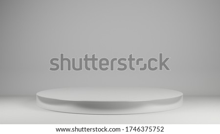 3d render stage round winner podium white background