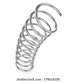 3d Render Of A Stainless Steel Spring