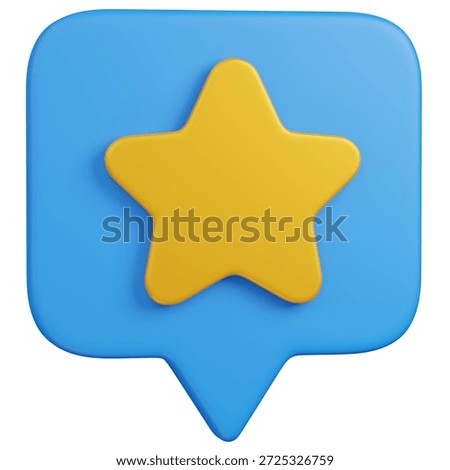 3D render  Star in chat Bubble Icon