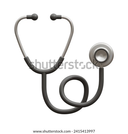 3D Render Stethoscope Icon, illustration isolated on white background, suitable for website, mobile app, print, presentation, infographic, and other projects.