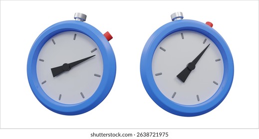 3d render stopwatch timer icon for speed and deadline