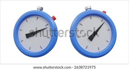 3d render stopwatch timer icon for speed and deadline