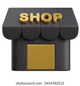 3d render of store shopping icon.