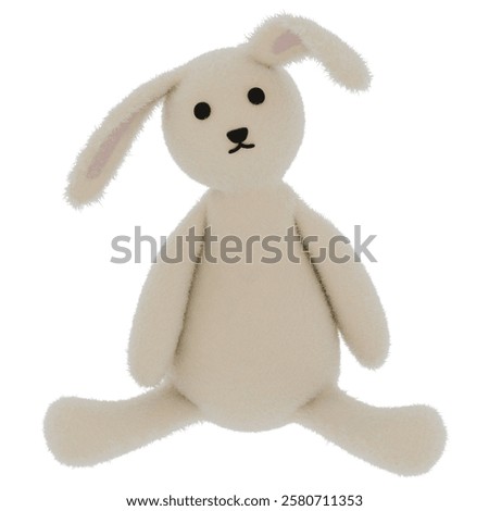 3d render stuffed bunny doll