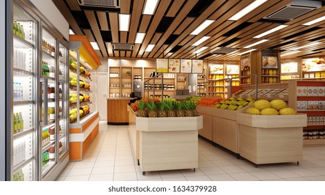 3d render of Supermarket Grocery Shop