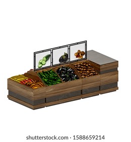 3d render supermarket vegetable and fruit bench - Powered by Shutterstock - Get 15% off with code: PIKWIZARD15
