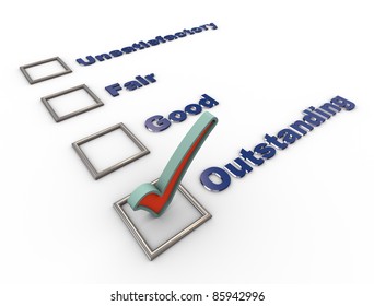 3d render of survey, voting or rating concept