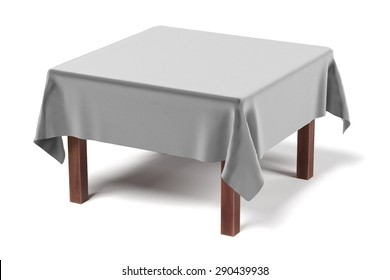 3d Render Of Tablecloth On Table