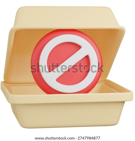 3D render of  Takeout Container with  block   icon 