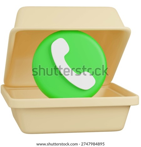 3D render of  Takeout Container with call sign    icon 