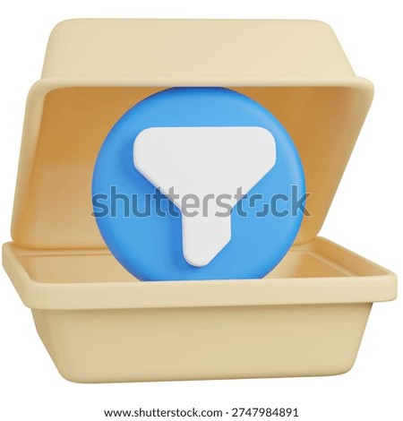 3D render of  Takeout Container with funnel    icon 