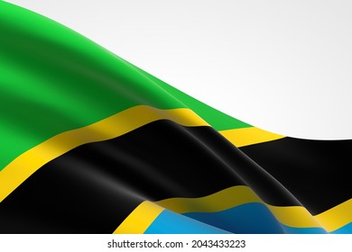 3d Render Of The Tanzanian Flag Waving.