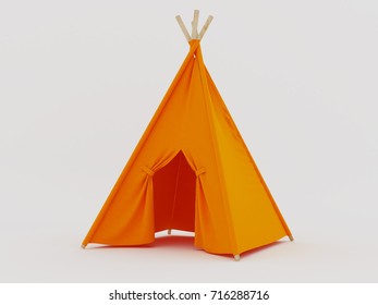 3d render of a tent for children's room