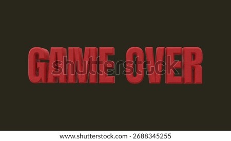 3D Render Text “GAME OVER” – Bold Red Typography on Black Background
