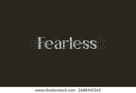 3D Render Text “FEARLESS” – Bold White Font on Dark Background