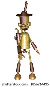 3d Render Of A Toon Tin Man