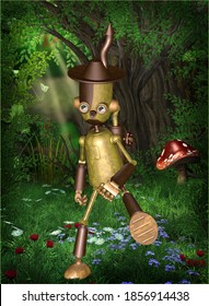 3d Render Of A Toon Tin Man