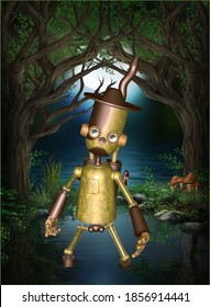 3d Render Of A Toon Tin Man