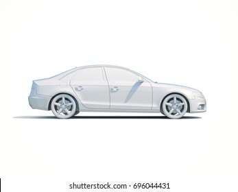 3d Render: Toy Car White Icon, Automobile Service Sign