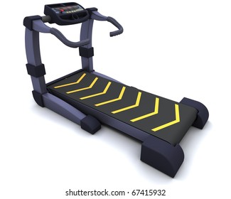 3D Render Of A Treadmill Isolated On White