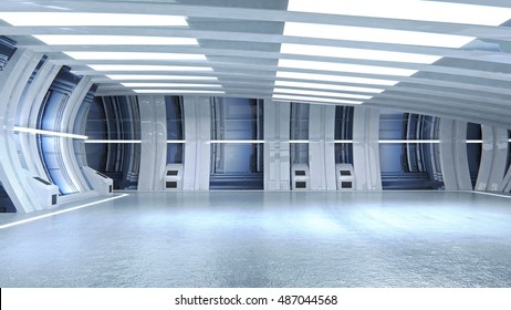 3D Render Tunnel Sci Fi For Use In Presentations, Education Manuals, Design, Etc.